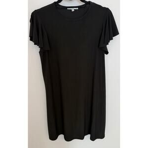 Women’s Tash & Sophie Black Dress W/ Flutter Sleeves Above Knee Size M